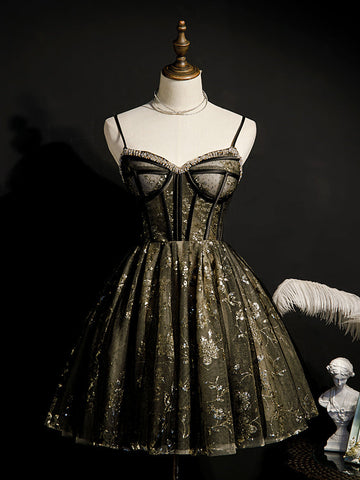 Princess Black Hoco Dress Short Homecoming Dresses HZ1023